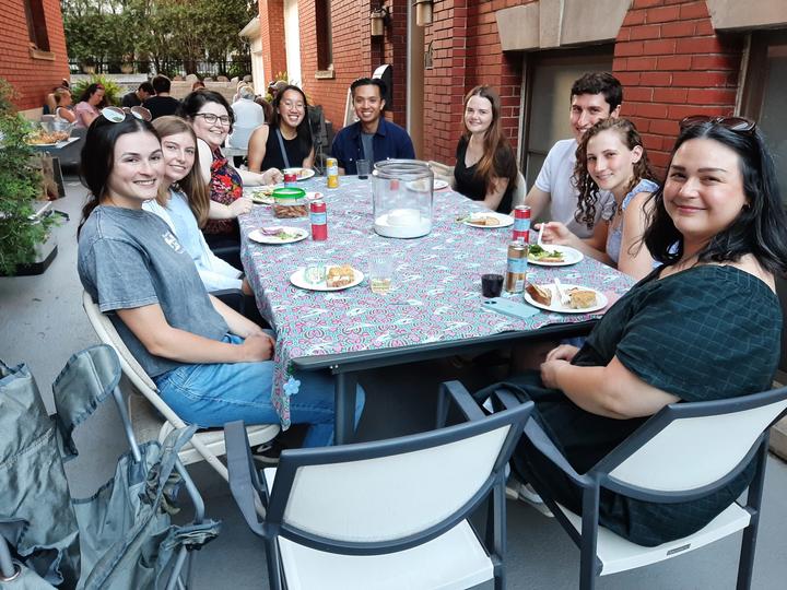 RAD lab members enjoying their meal at the summer 2024 lab party